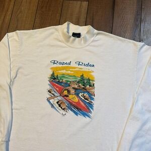 Vintage Rapid‎ River Kayak Long Sleeve Shirt Men's XL Made In USA